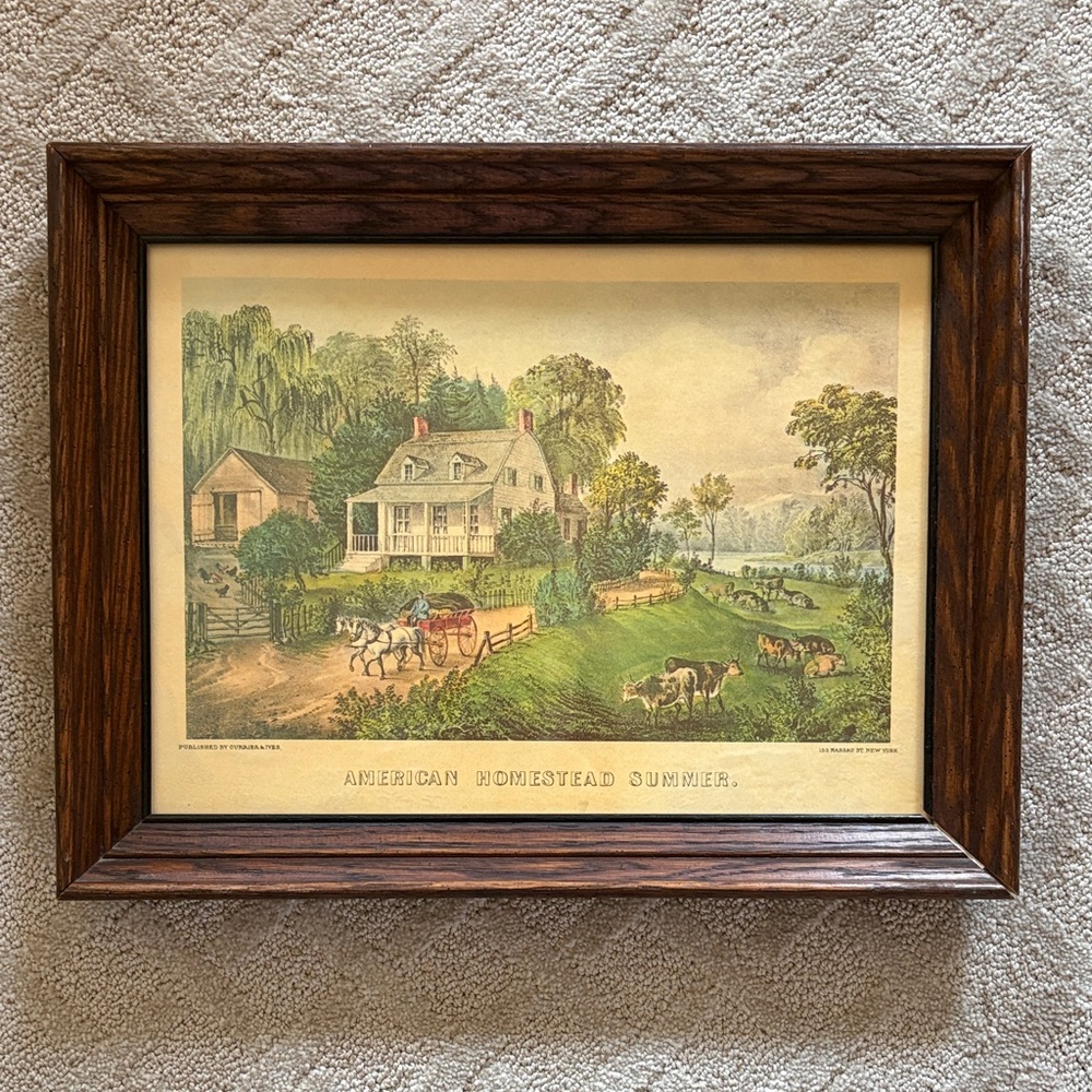 Vintage Currier & Ives Framed Art - Picture 3 of 4